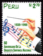 Peru 1998 60th Anniversary of National Symphony Orchestra unmounted mint.