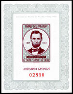 Paraguay 1963 Abraham Lincoln souvenir sheet unmounted mint.