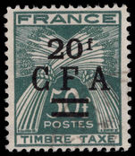 Reunion 1949-53 20f Postage due fine used.
