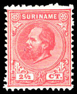 Suriname 1873-88 2½c carmine perf 11½x12 lightly mounted mint.
