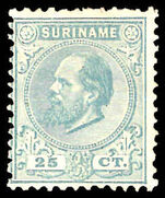Suriname 1873-88 25c greenish-blue 11½x12 lightly mounted mint.