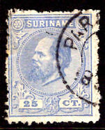Suriname 1873-88 25c ultramarine perf 12½ fine used.