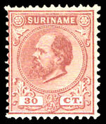 Suriname 1873-88 30c cinnamon lightly mounted mint.