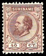 Suriname 1873-88 40c deep brown lightly mounted mint.