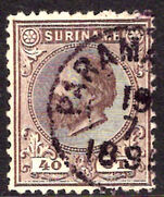 Suriname 1873-88 40c deep brown fine used.
