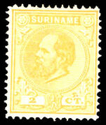 Suriname 1873-88 2c yellow unmounted mint.