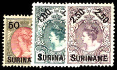 Suriname 1900 surcharged set unused.