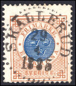 Sweden 1878-83 1k deep blue and bistre fine used.