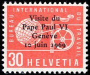 International Labour Office 1969 Visit of Pope Paul VI unmounted mint.