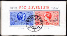 Switzerland 1937 Pro-Juventute souvenir sheet used.