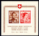 Switzerland 1941 Pro-Juventute souvenir sheet lightly mounted mint.