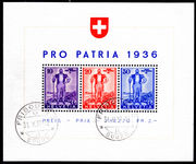 Switzerland 1936 National Defence Fund souvenir sheet fine used.