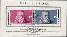 Switzerland 1948 IMABA souvenir sheet fine used.