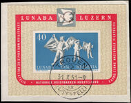 Switzerland 1951 LUNABA souvenir sheet fine used.
