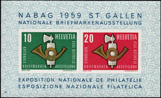 Switzerland 1959 NABAG souvenir sheet unmounted mint.