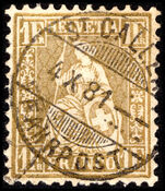 Switzerland 1862-64 1f bronze-gold fine used.