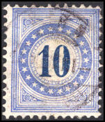 Switzerland 1882 10c postage due, granite paper type II frame normal fine used.