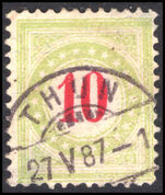 Switzerland 1884-87 10c dull green and carmine postage due normal frame fine used.