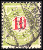 Switzerland 1897 10c grass-green and vermillion frame type II normal fine used.
