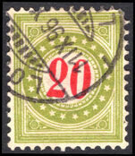 Switzerland 1897-1908 20c olive-green and vermillion inverted frame type II fine used.