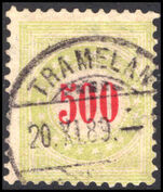 Switzerland 1897-1908 500c olive-green and vermillion inverted frame type II (faded) fine used.