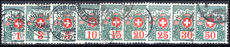 Switzerland 1910 postage due set fine used.