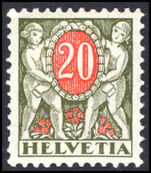 Switzerland 1924-34 20c postage due smooth gum lightly mounted mint.