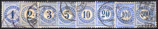 Switzerland 1878-80 set of values (no 50c) frame I white paper fine used.