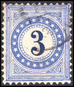 Switzerland 1878-80 3c frame II normal, white paper fine used.