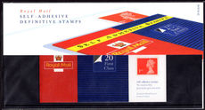 1993 Decimal 1st Class Self-Adhesive booklet Machin Presentation Pack.