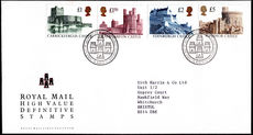 1992 Castles postmark addressed first day cover.