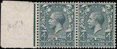 1912-24 4d grey-green unmounted mint pair unmounted mint.