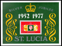 St Lucia 1977 Silver Jubilee souvenir sheet unmounted mint.