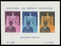 Ghana 1959 150th Birth Anniv of Abraham Lincoln souvenir sheet unmounted mint.