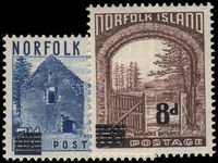 Norfolk Island 1958 provisionals lightly mounted mint.