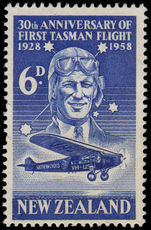 New Zealand 1958 30th Anniv of First Air Crossing of the Tasman Sea lightly mounted mint.