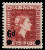 New Zealand 1959 6d on 1½d official unmounted mint.