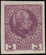 Austria 1908 60th Anniversary of Succession 3h imperf superb unmounted mint.