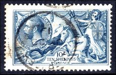 1918-19 10sh dull grey-blue Bradbury Seahorse very fine used