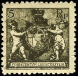 Liechtenstein 1921 5r olive perf 12½ unmounted mint.