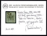 Lombardy & Venetia 1854 10c grey-black machine-paper type III scarce Treviso cancel Ferchenbauer certificate.