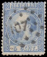 Netherlands 1867-69 Die II 5c ultramarine perf 14 fine used.