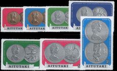 Aitutaki 1973 Silver Wedding coins unmounted mint.
