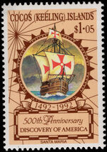 Cocos (Keeling) Islands 1992 Columbus unmounted mint.