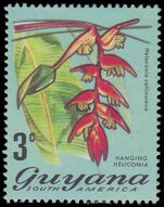 Guyana 1971-76 3c Hanging Heliconia unmounted mint.
