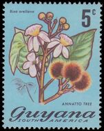 Guyana 1971-76 5c Annatto tree unmounted mint.