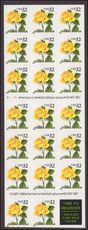 USA 1996 Yellow rose tournament booklet pane unmounted mint.