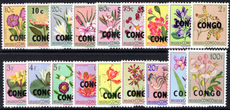 Congo Kinshasa 1960 overprinted flowers set unmounted mint.