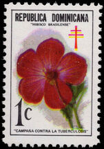 Dominican Republic 1973 Tuberculosis Fund. Hibiscus unmounted mint.