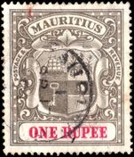 Mauritius 1900-05 1r grey-black and carmine fine used.